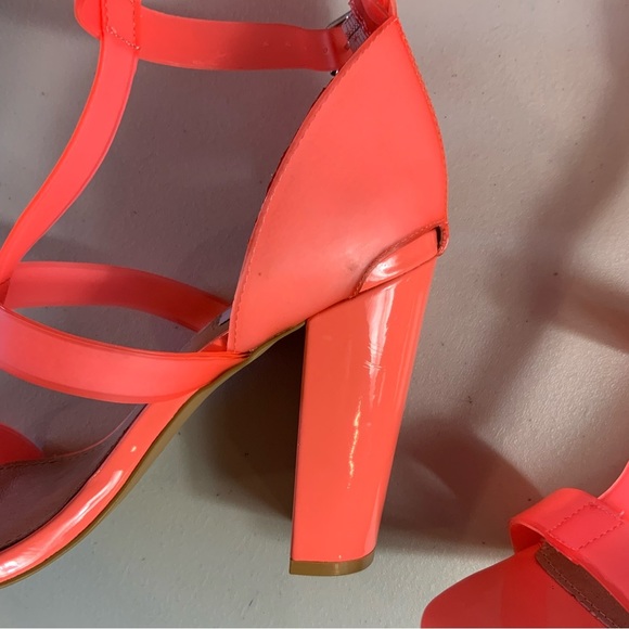 Steve madden X iggy azalea gladiator high-heel sandals neon orange, coral 7.5 - Picture 14 of 14